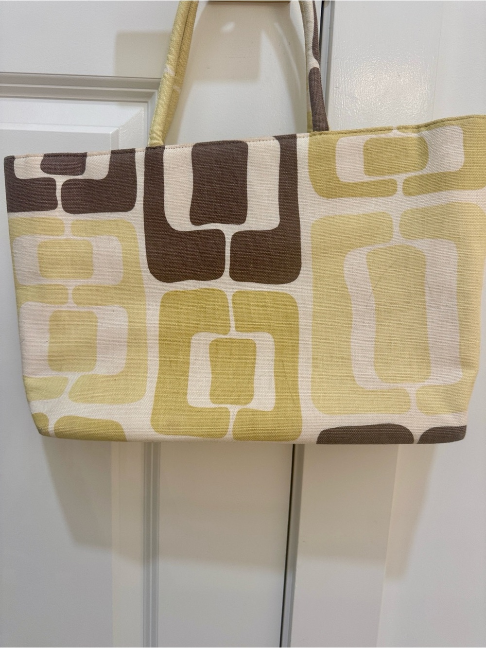Angela Adams Portland Maine Geometric Canvas Tote Mid-Century Modern Bag